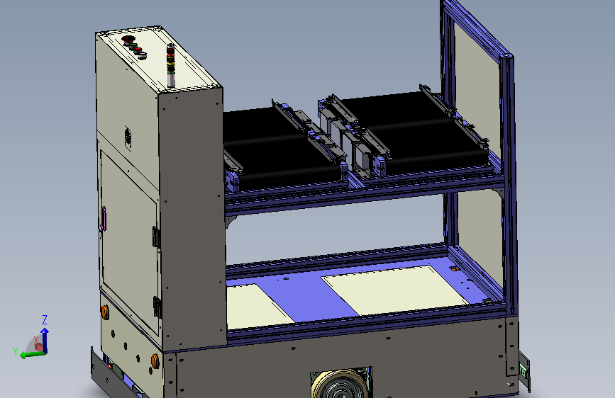 带小型输送带的AGV小车