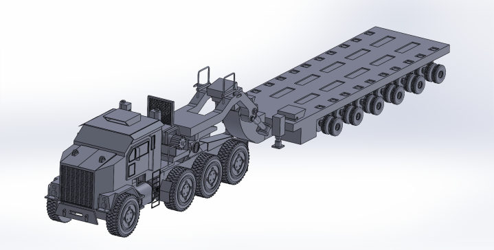 简易重型设备运输车低平板挂车
