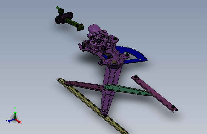 前门电动玻璃升降器总成