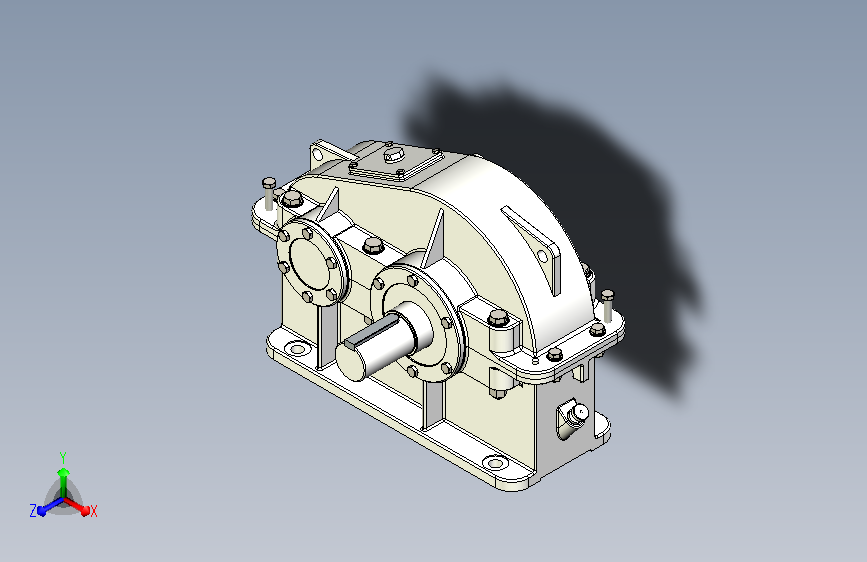 二级减速器三维模型