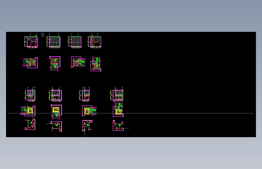 01a、01b负二层健身房负一层棋牌室立面图施工图
