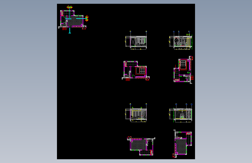 04卧室2立面 B14-17施工图