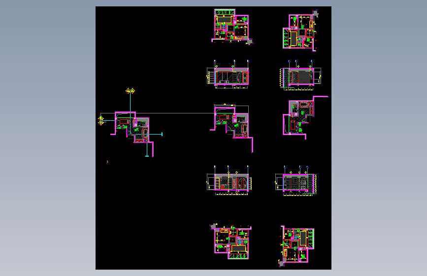 SPA房按摩房立面 D21-D24施工图