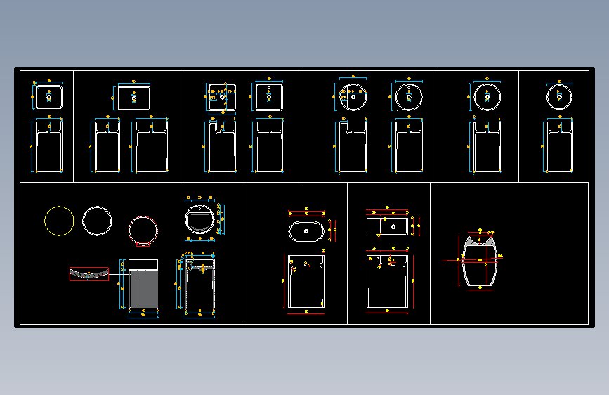 柱盆汇总CAD图施工图