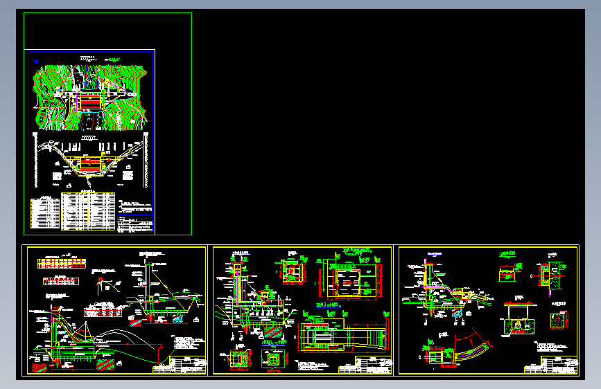 某地碾压混凝土重力坝全套方案设计cad图(含枢纽平面布置图)