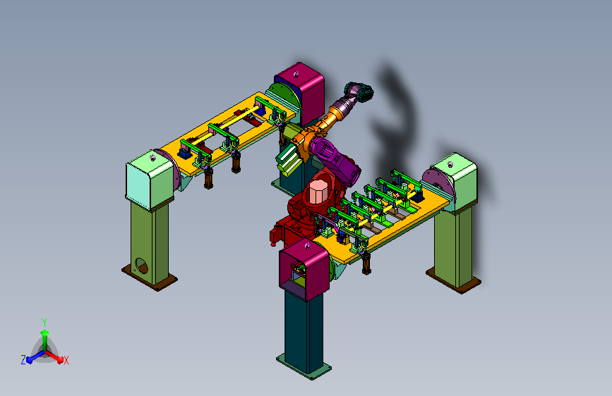 防撞梁伺服机器人集成焊站