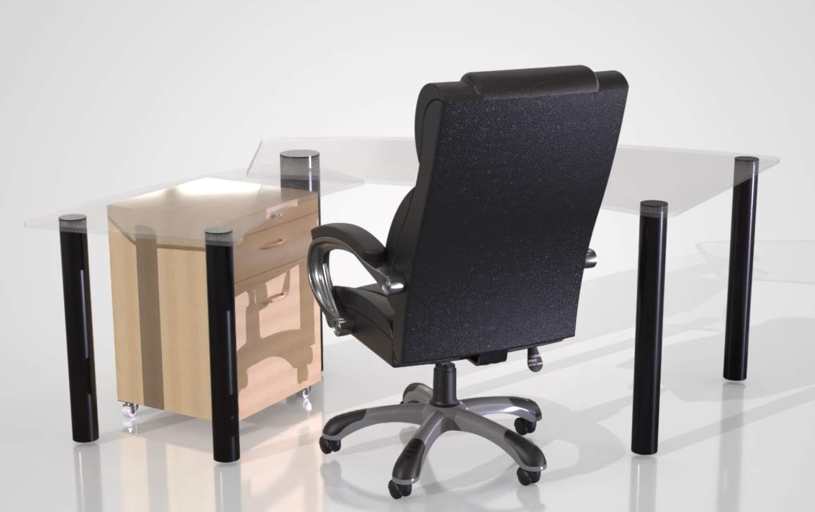 A0006694-玻璃书桌和文件柜