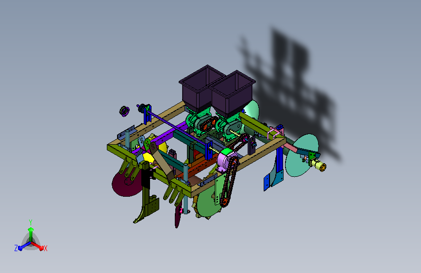 花生双线起肥同步落籽农耕器