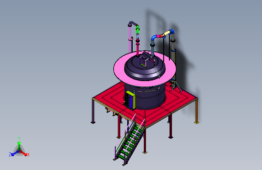 混料罐体专用支承作业机架