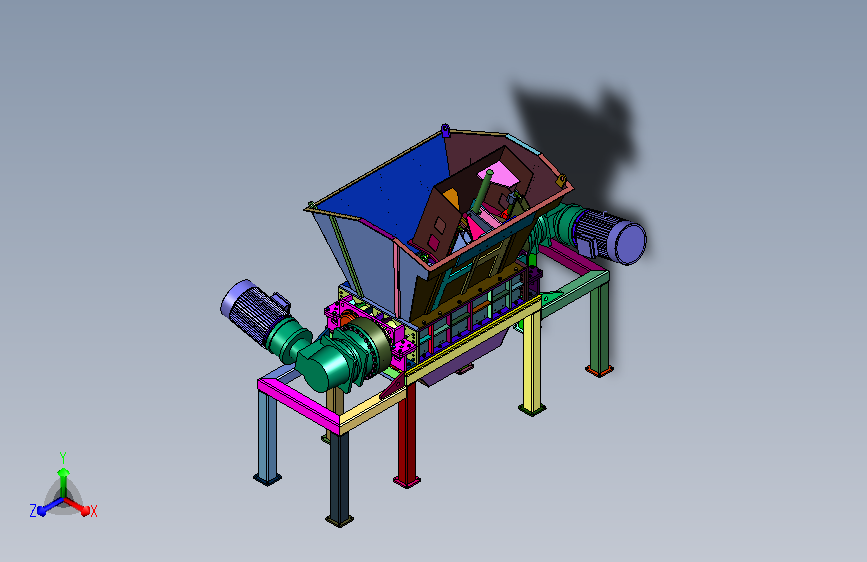 双联轴体废料破碎加工器械