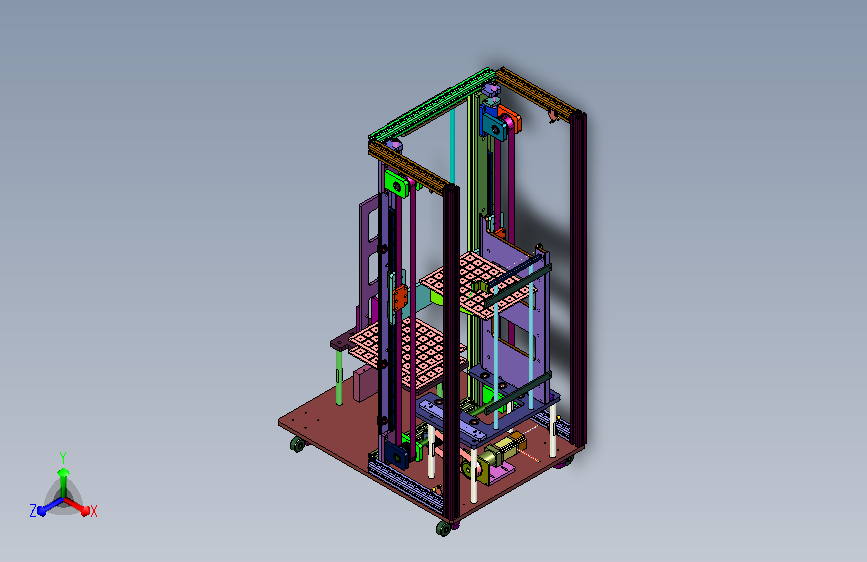同步带径向柔性随行堆举执行架