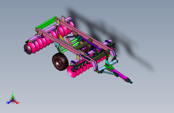 圆盘耙体田间作业挂车