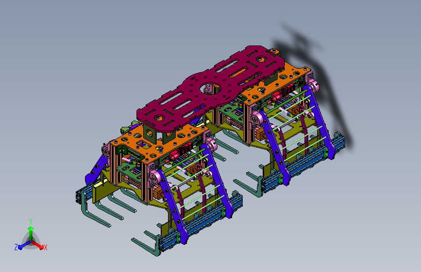 重型料包双侧夹持机械装置