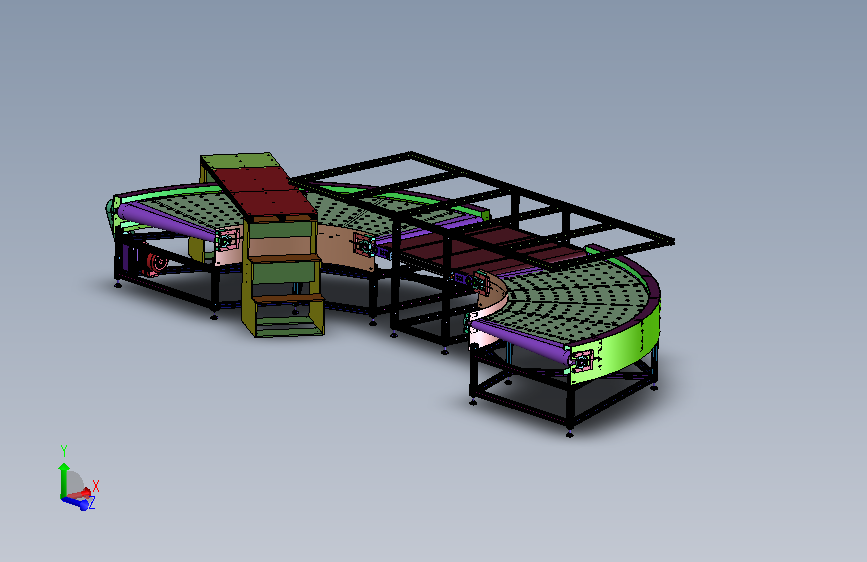 B06-180度+90度转弯皮带输送机流水线 xt