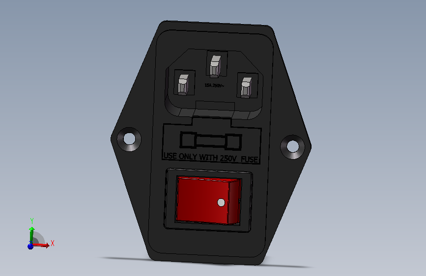 带保险丝开关公插座AC-14-F16A
