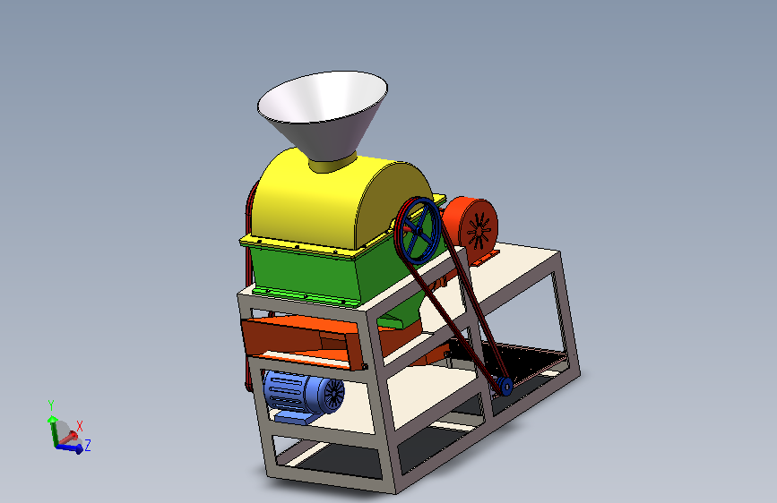 新型家用花生脱壳机设计（含三维SW模型+运动仿真＋CAD图纸+说明文档）发货