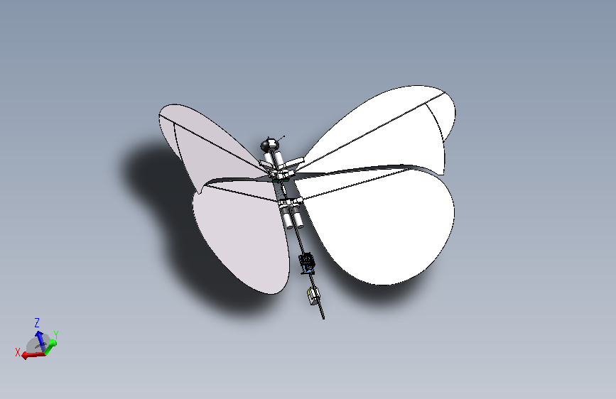 四电机蝴蝶装配体建模