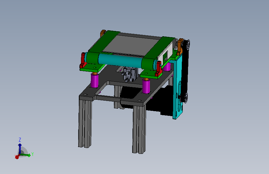 A68-小机构-非标带顶升双皮带输送结构