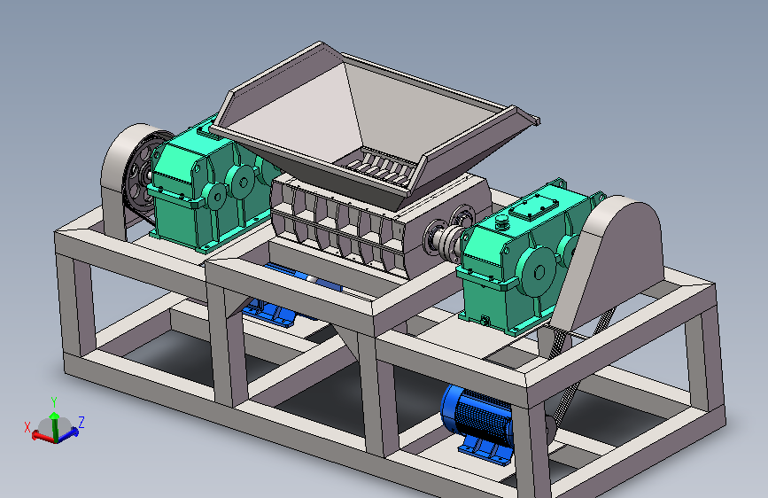 撕碎机：长3.9米宽1.8米高2.46米