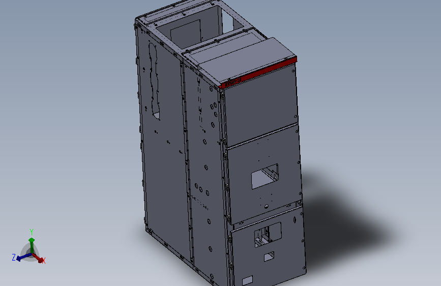 （dwg）中置柜分解与装配