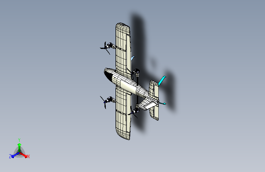 四旋翼飞机-姿态Catia三维图