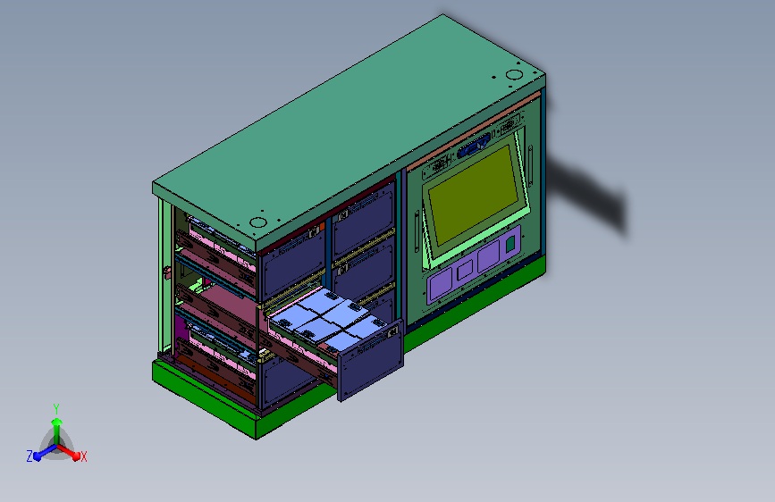 工业电控集成封闭式收纳防护立柜