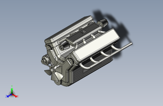 八缸发动机模型