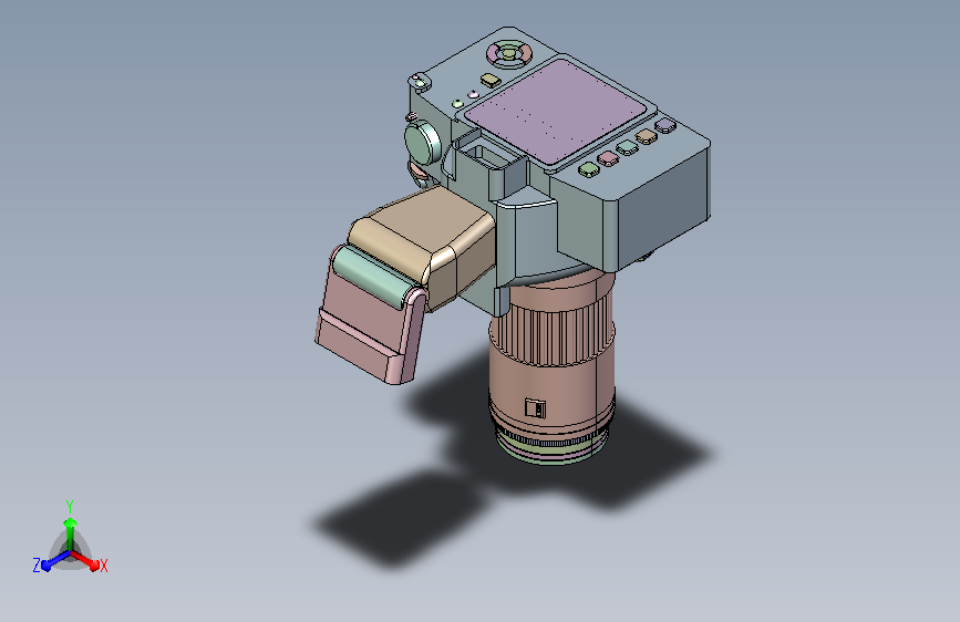 带闪光灯的单反相机