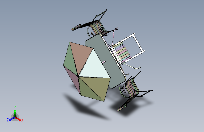 户外庭院桌椅三维装配模型