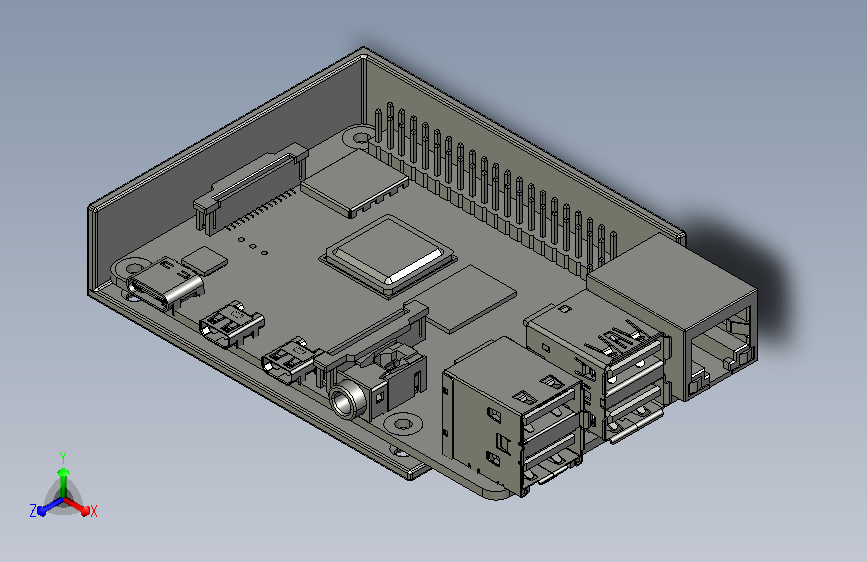 树莓派4B树莓派单板计算机模型
