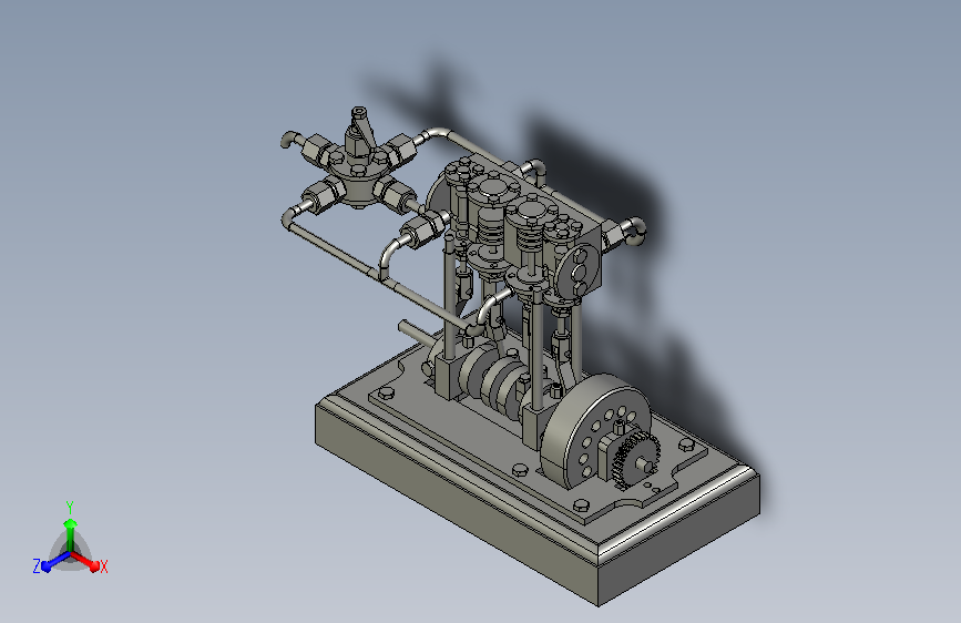 双缸往复式蒸汽机模型