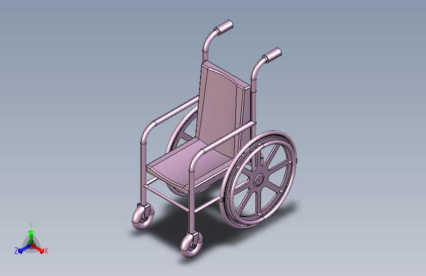 折叠电动轮椅模型