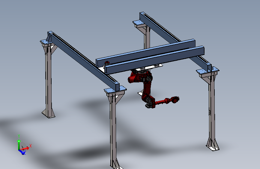 新松机器人倒挂安装桁架 sw18