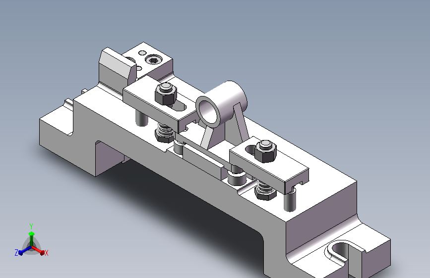 铣轴承孔两端面的夹具三维模型
