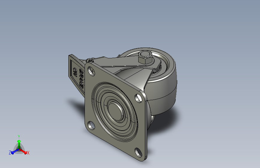 55系列-带加强筋型低重心活动刹车脚轮2.5英寸