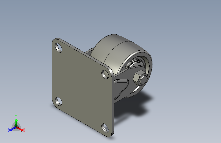 55系列-带加强筋型低重心固定脚轮3英寸