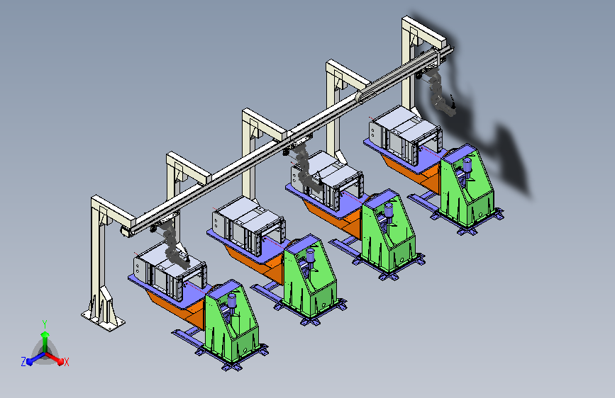 机器人天轨焊接工作站 sw21