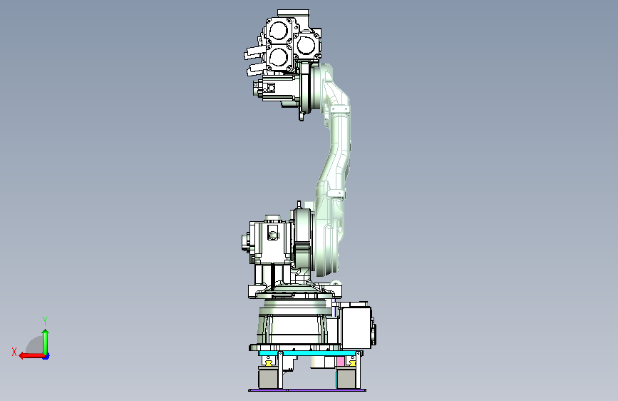 机器人内涨紧抓具带地轨 sw21 背面视图