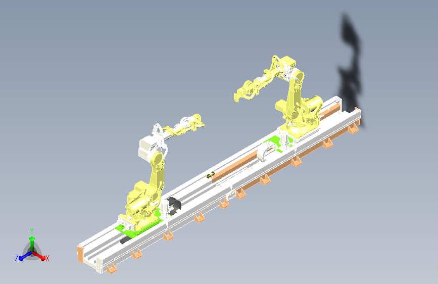 双工位机器人地轨 sw21