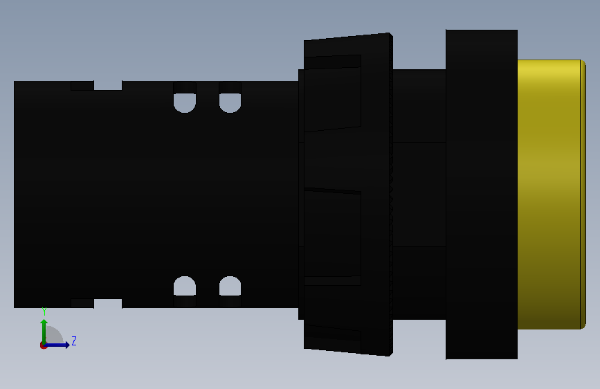 指示灯DYellow panel light assembly 左侧视图