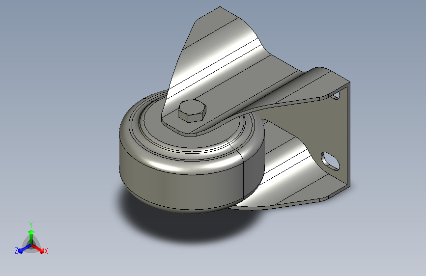 平板型固定脚轮75mm-PU