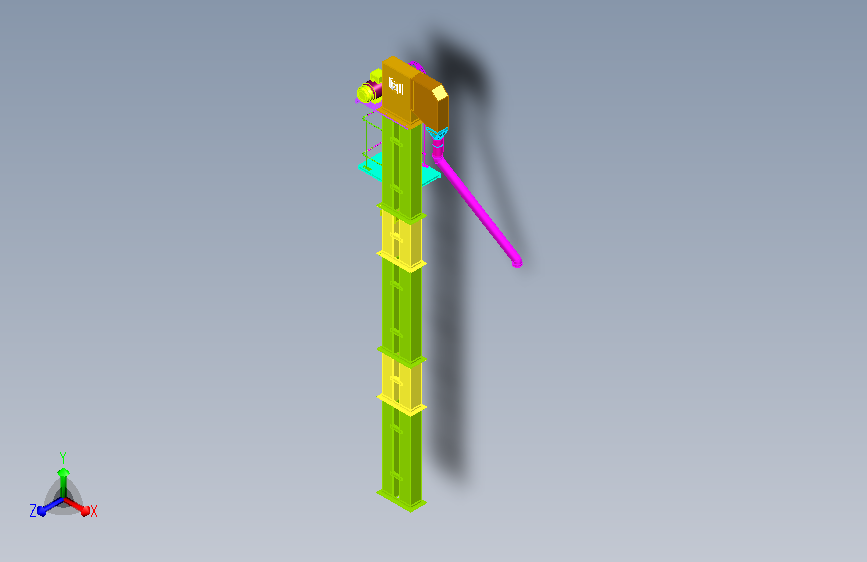5米高送风机系统设计模型图