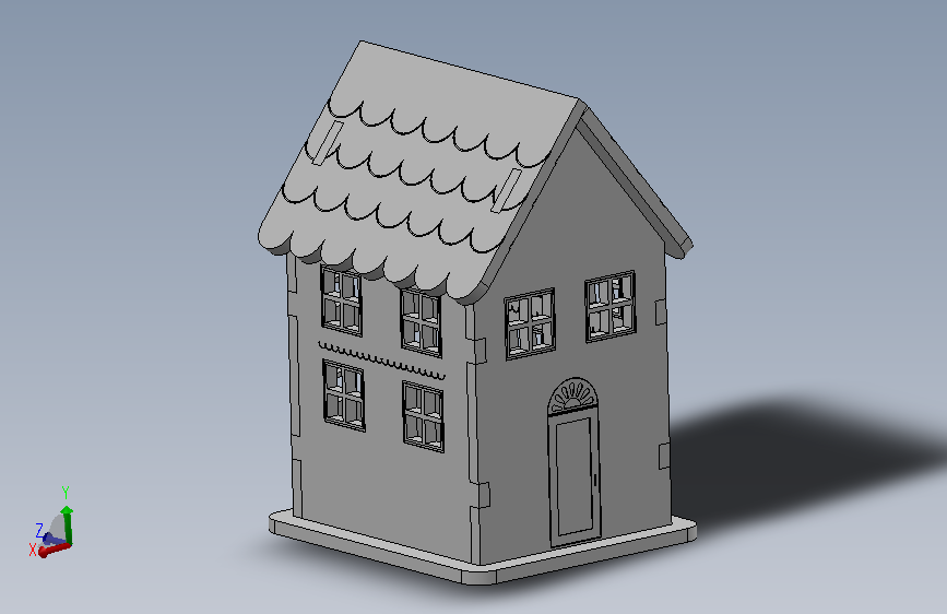 木制房屋拼图 cnc 激光切割 sw17