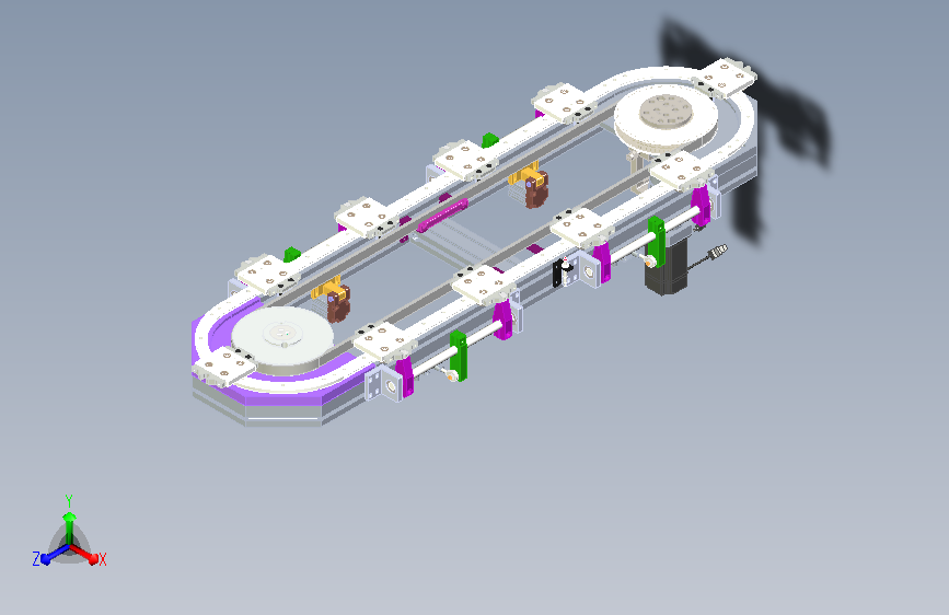 351椭圆同步带环形导轨输送线
