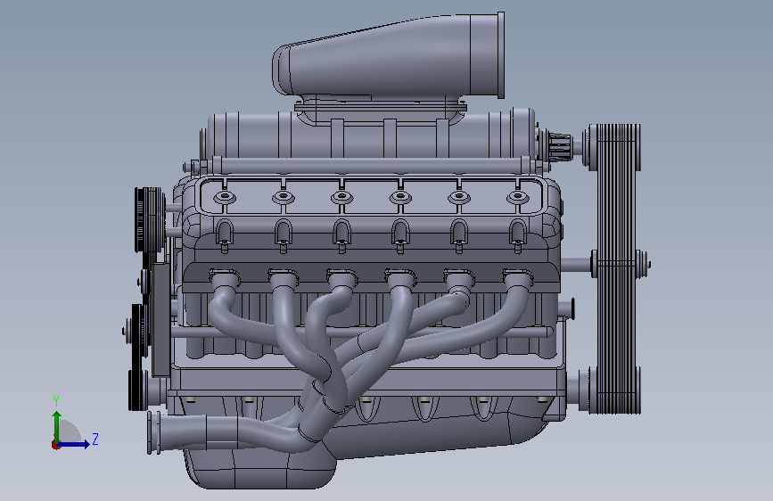 V12发动机_SOLIDWORKS 2025_模型图纸下载 – 懒石网