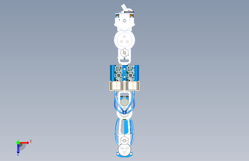 SCARA四轴机械臂三维建模图纸 俯视图