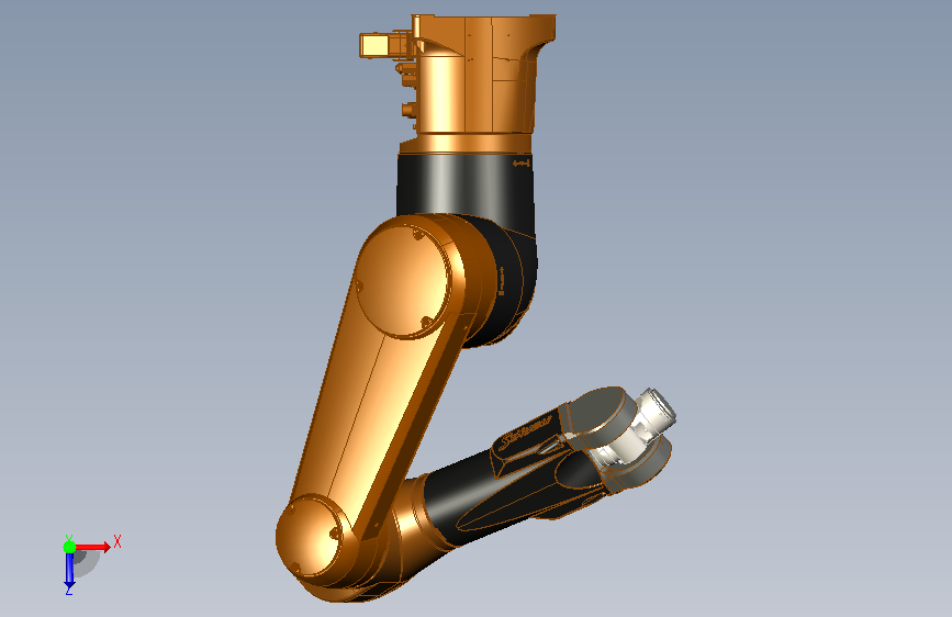 STAUBLI TX90 6轴工业机器人外形三维建模图纸 俯视图