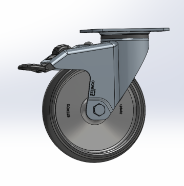 A0007114-25x32mm 重型万向轮带全锁止刹车