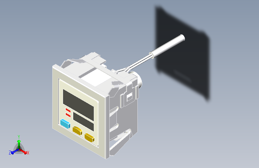 带保护壳的数显压力开关三维模型