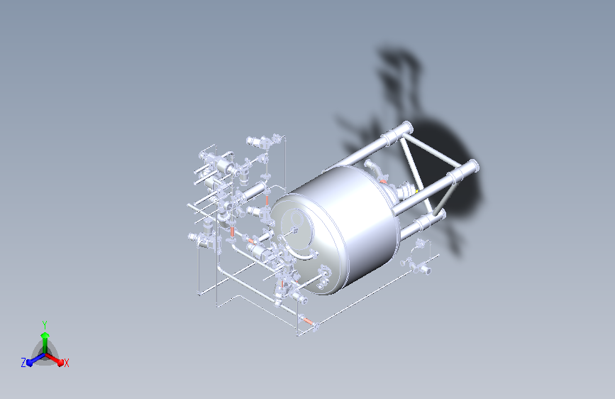 带管道布局的槽罐设计模型